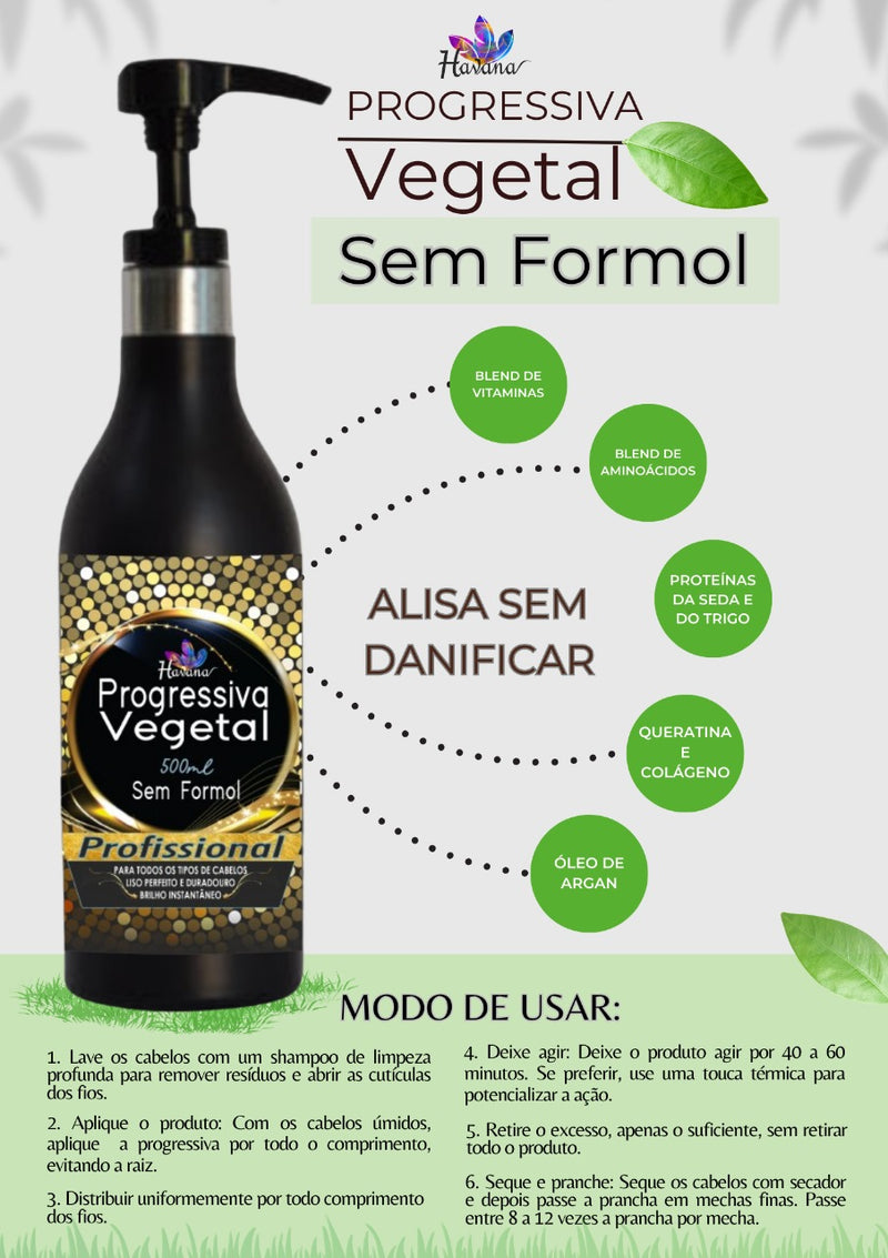 Progressiva Sem Formol 500ML Cabelos Lisos, Saudáveis e Brilhoso em Casa