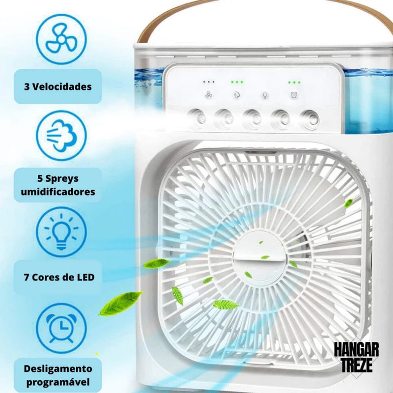 Refrigerador De Ar Ventilador Umidificador Portátil Com Led Reservatório De Água Led USB mini